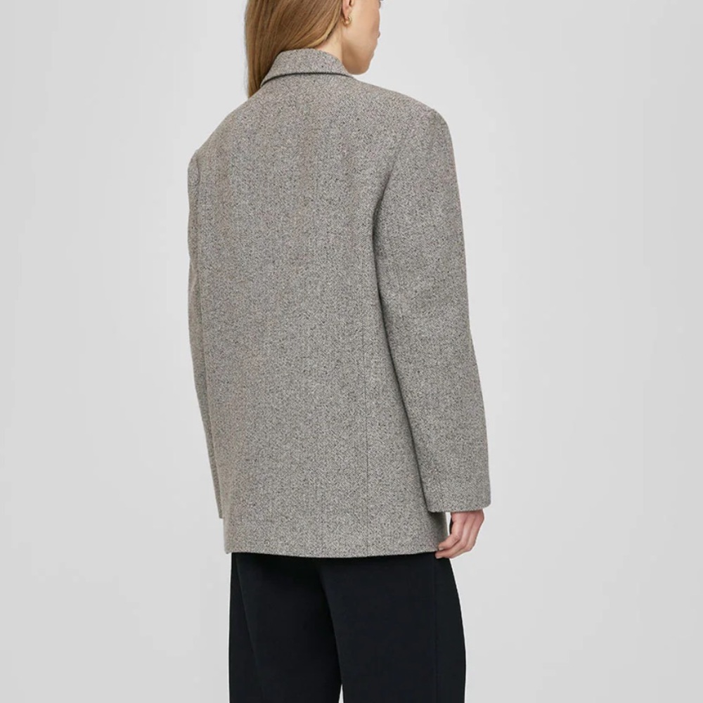 Anine Bing Quinn Blazer Textured Gray Suit Jacket small - Picture 3 of 16